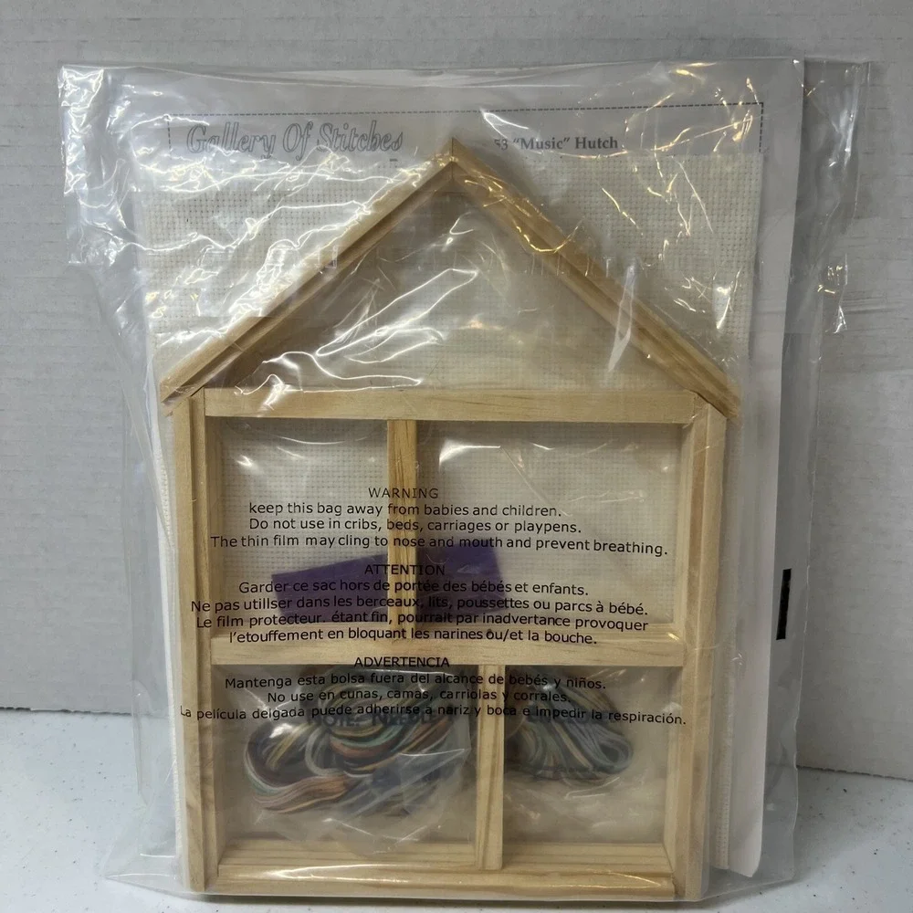 Vtg Bucilla Gallery Of Stitches Music Cross-Stitch Hutch Kit 1994 #33453